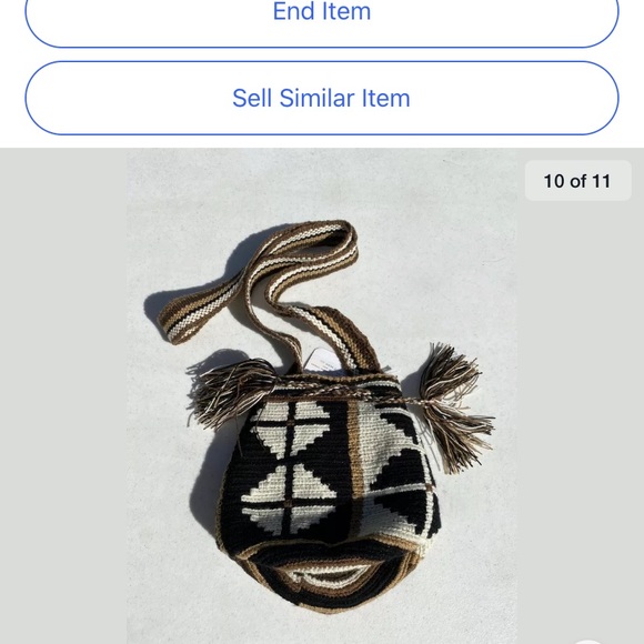 Mini Wayuu Tribe bag brown cream tones crossbody - Picture 9 of 10